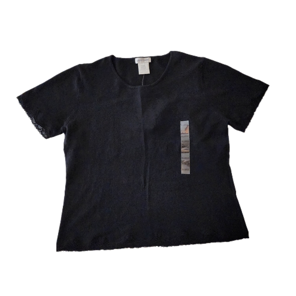 Pierre Cardin Knit  Top Size XL Black